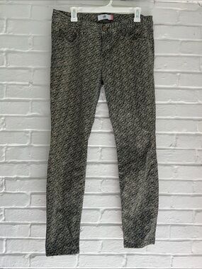 CAbi Olive-Base Multi-Colored Floral Skinny Pants